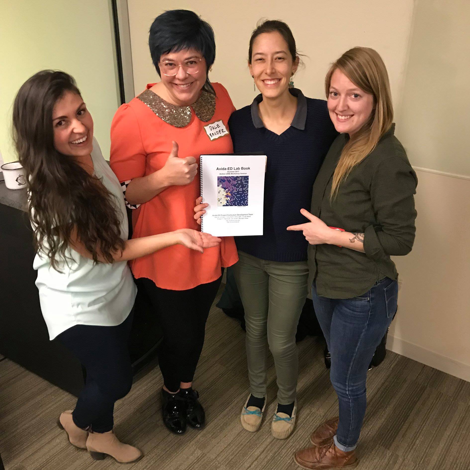 Dale Broder, Whitley Lehto, Mayra Vidal, Gabby Gurule-Small with Avida-ED lab manual